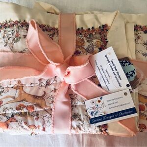 Whimsical Woodland Nursery Print Baby Quilt Crib size